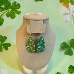 Shamrock Teardrop Earrings | St. Patrick’s Day Acrylic Earrings